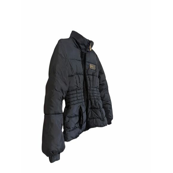 Baby Phat Black Puffer Jacket Gold Satin Lining Y2K Kimora Lee Simmons S - Picture 5 of 10